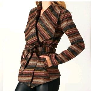 NWT Jack BB Dakota Aztec Southwestern Shawl Wrap Coat